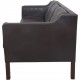 Børge Mogensen 2213 3-personers sofa i brunt læder 1980'erne