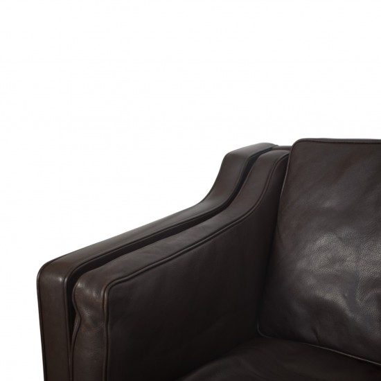 Børge Mogensen 2213 3-personers sofa i brunt læder 1980'erne