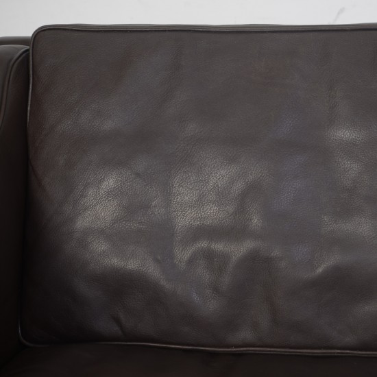 Børge Mogensen 2213 3-personers sofa i brunt læder 1980'erne