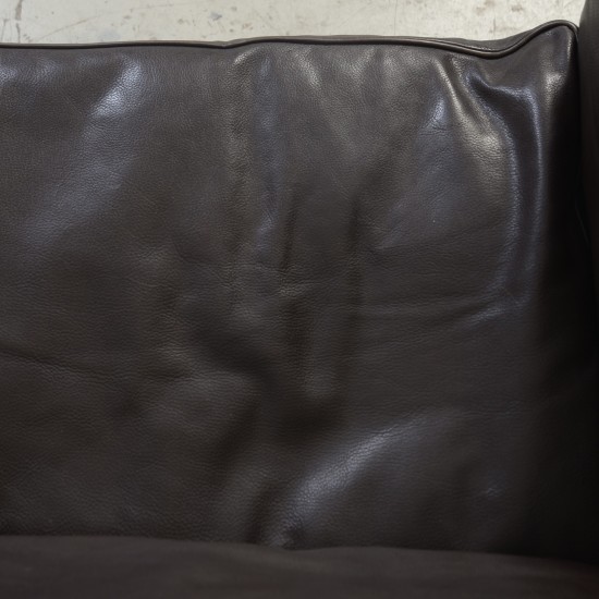Børge Mogensen 2213 3-personers sofa i brunt læder 1980'erne