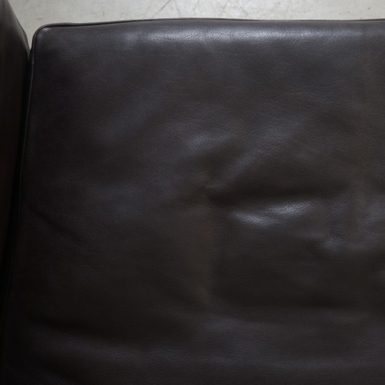 Børge Mogensen 2213 3-personers sofa i brunt læder 1980'erne