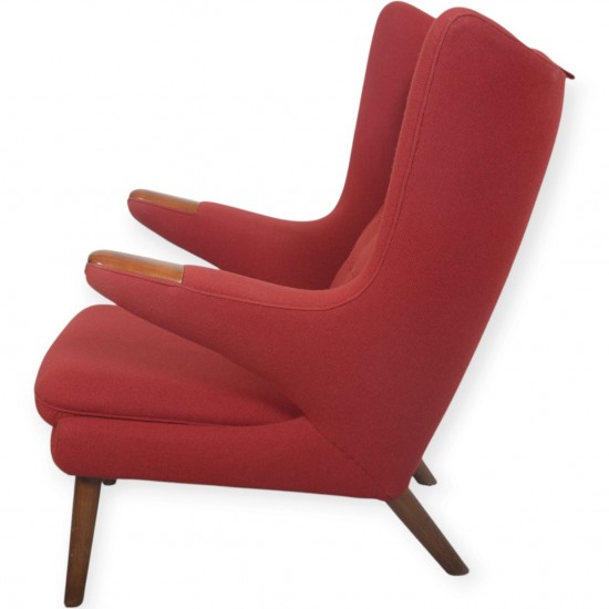 Hans Wegner Bamse stol i rød Hallingdal stof 1960'erne