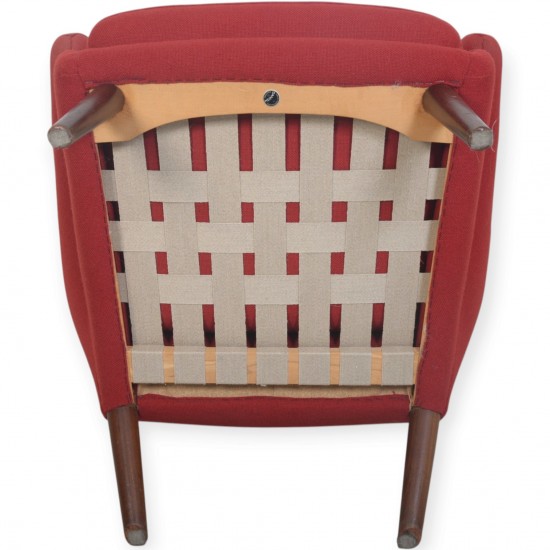 Hans Wegner Bamse stol i rød Hallingdal stof 1960'erne