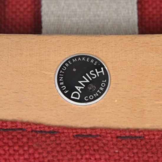Hans Wegner Bamse stol i rød Hallingdal stof 1960'erne