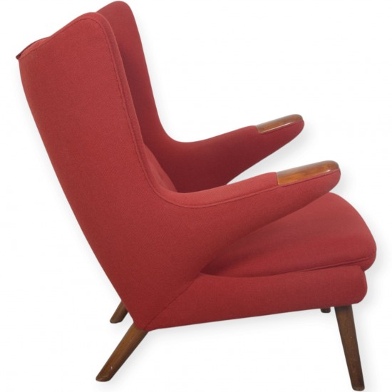 Hans Wegner Bamse stol i rød Hallingdal stof 1960'erne