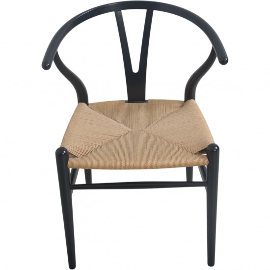 Sæt af 6 Hans Wegner Y-stole i sort lakeret bøg 2016