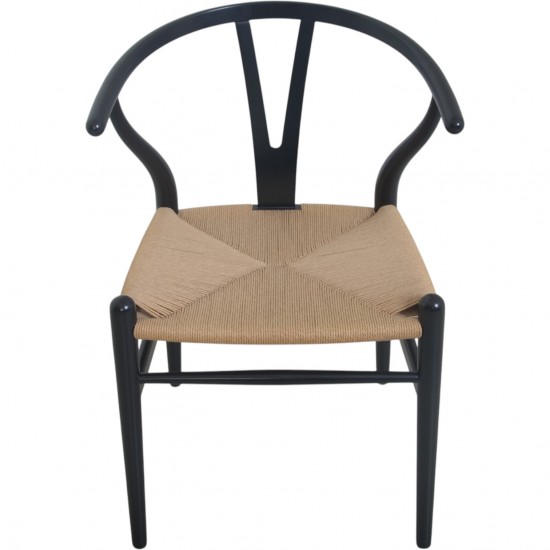 Sæt af 6 Hans Wegner Y-stole i sort lakeret bøg 2016