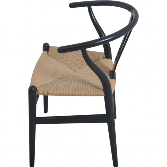 Sæt af 6 Hans Wegner Y-stole i sort lakeret bøg 2016