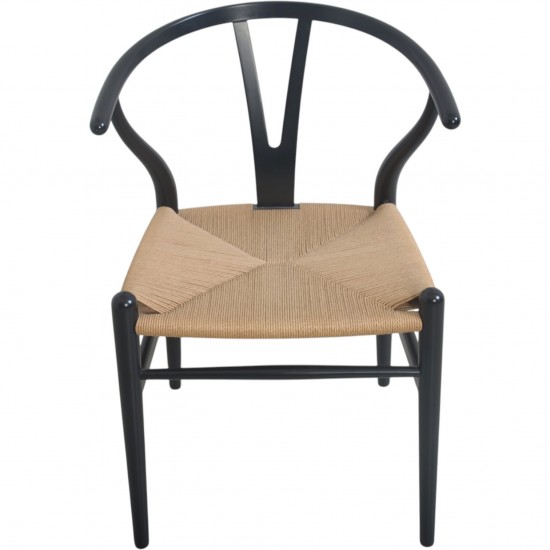 Sæt af 6 Hans Wegner Y-stole i sort lakeret bøg 2016