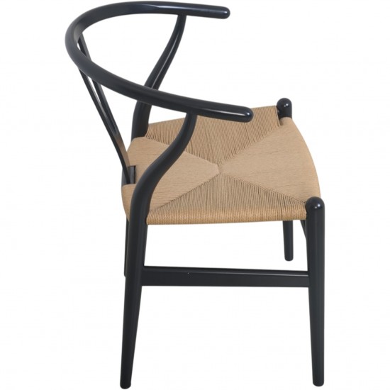 Sæt af 6 Hans Wegner Y-stole i sort lakeret bøg 2016