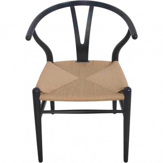 Sæt af 6 Hans Wegner Y-stole i sort lakeret bøg 2016