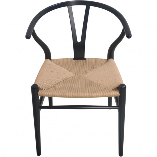 Sæt af 6 Hans Wegner Y-stole i sort lakeret bøg 2016