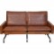 Poul Kjærholm PK31/2 sofa i patineret cognac læder 1970'erne