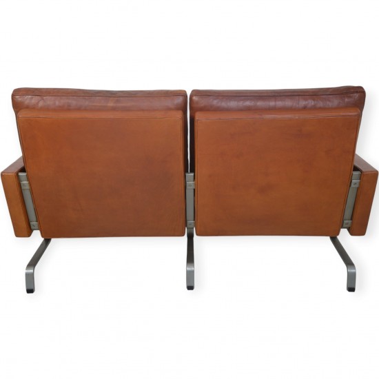 Poul Kjærholm PK31/2 sofa i patineret cognac læder 1970'erne