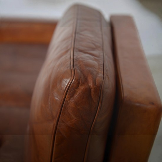 Poul Kjærholm PK31/2 sofa i patineret cognac læder 1970'erne