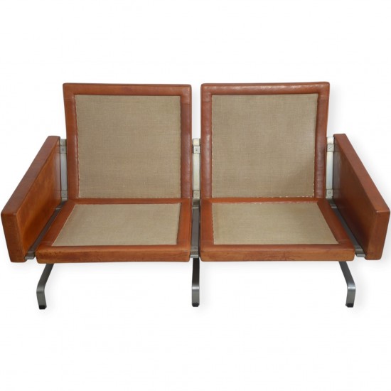 Poul Kjærholm PK31/2 sofa i patineret cognac læder 1970'erne