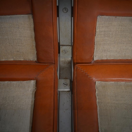 Poul Kjærholm PK31/2 sofa i patineret cognac læder 1970'erne