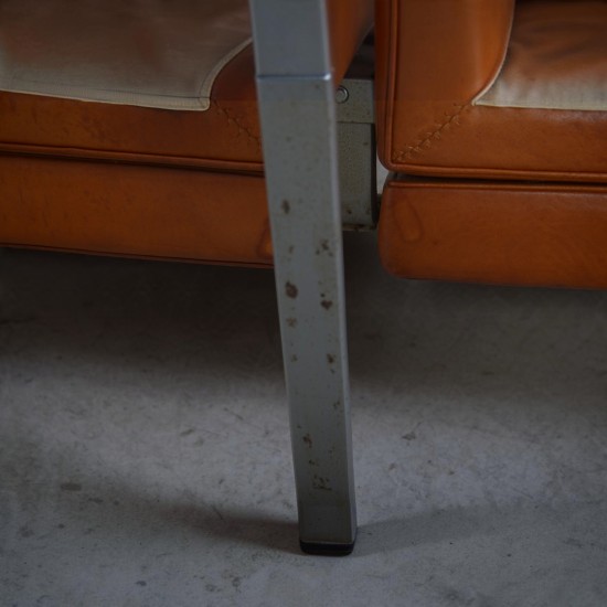 Poul Kjærholm PK31/2 sofa i patineret cognac læder 1970'erne