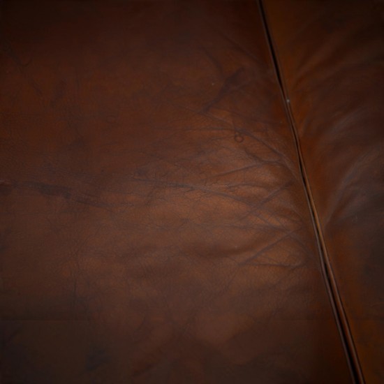 Poul Kjærholm PK31/2 sofa i patineret cognac læder 1970'erne