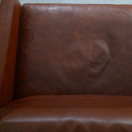 Poul Kjærholm PK31/2 sofa i patineret cognac læder 1970'erne