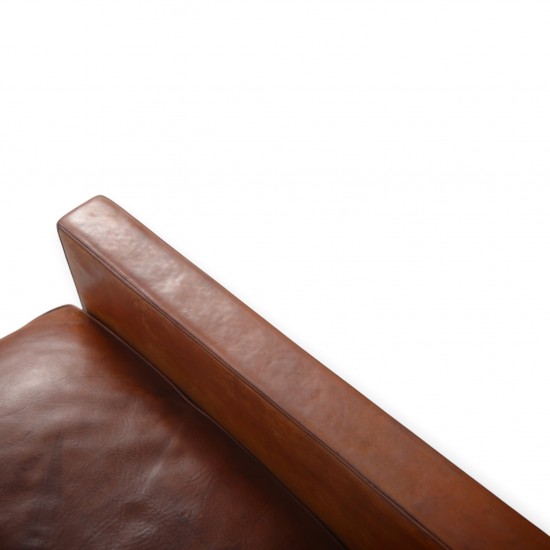 Poul Kjærholm PK31/2 sofa i patineret cognac læder 1970'erne