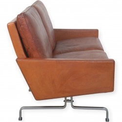 Poul Kjærholm PK31/2 sofa i patineret cognac læder 1970'erne