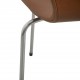Sæt af 4 Arne Jacobsen Syver stole i cognac classic læder