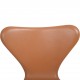 Sæt af 4 Arne Jacobsen Syver stole i cognac classic læder
