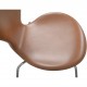 Sæt af 4 Arne Jacobsen Syver stole i cognac classic læder