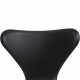 Sæt af 6 Arne Jacobsen Syver stole i sort classic læder