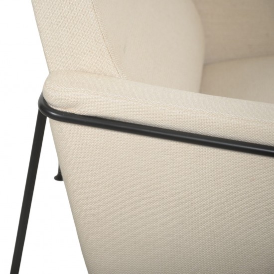 Arne Jacobsen 3301 Lufthavnsstol i beige stof 1970'erne