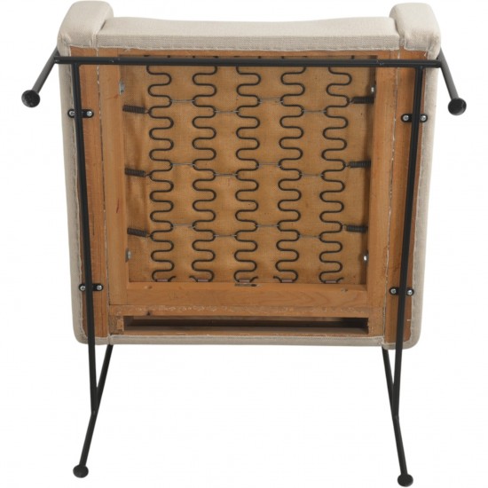 Arne Jacobsen 3301 Lufthavnsstol i beige stof 1970'erne