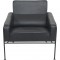 Arne Jacobsen 3301 Lufthavnsstol i sort læder 1980'erne