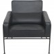 Arne Jacobsen 3301 Lufthavnsstol i sort læder 1980'erne