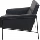 Arne Jacobsen 3301 Lufthavnsstol i sort læder 1980'erne