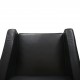 Arne Jacobsen 3301 Lufthavnsstol i sort læder 1980'erne