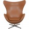 Arne Jacobsen Ægget stol i cognac classic læder 2000'erne