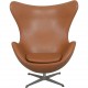 Arne Jacobsen Ægget stol i cognac classic læder 2000'erne