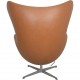 Arne Jacobsen Ægget stol i cognac classic læder 2000'erne
