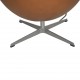 Arne Jacobsen Ægget stol i cognac classic læder 2000'erne