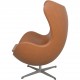 Arne Jacobsen Ægget stol i cognac classic læder 2000'erne