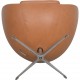 Arne Jacobsen Ægget stol i cognac classic læder 2000'erne