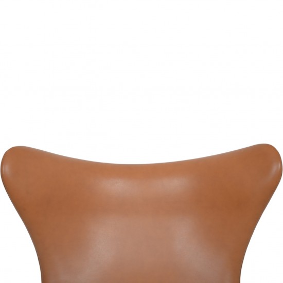 Arne Jacobsen Ægget stol i cognac classic læder 2000'erne