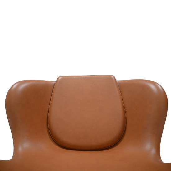 Arne Jacobsen Ægget stol i cognac classic læder 2000'erne