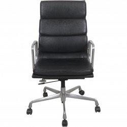 Charles Eames EA219 kontorstol i sort læder 2007