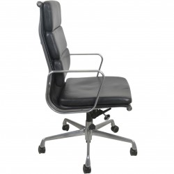 Charles Eames EA219 kontorstol i sort læder 2007