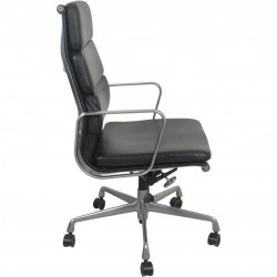 Charles Eames EA219 kontorstol i sort læder 2007