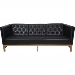 Erik Jørgensen EJ315 3.personers sofa i sort læder 2000'erne
