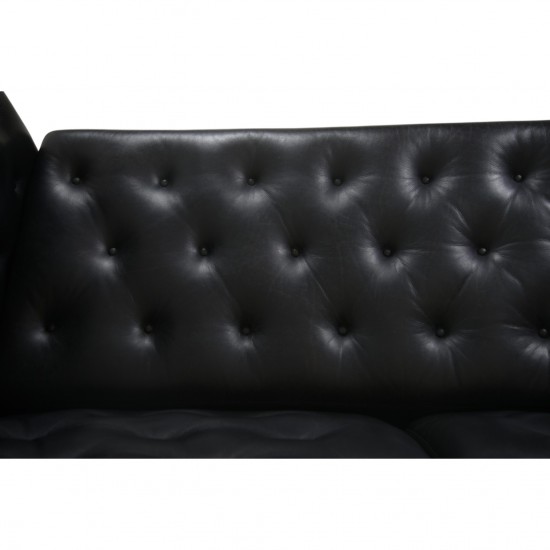 Erik Jørgensen EJ315 3.personers sofa i sort læder 2000'erne