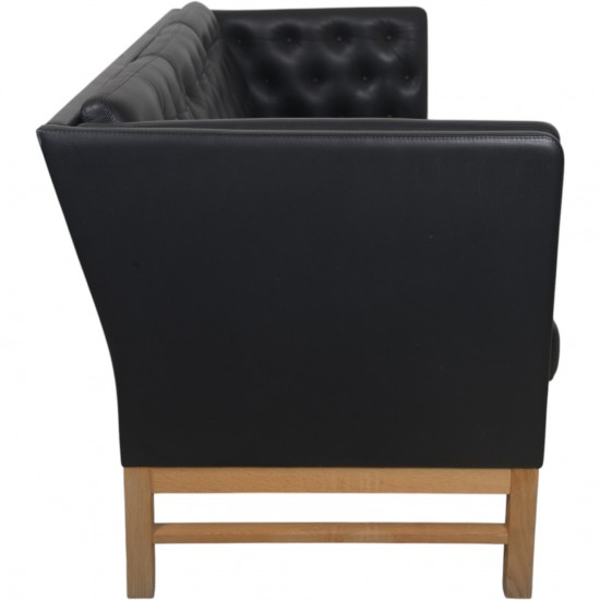 Erik Jørgensen EJ315 3.personers sofa i sort læder 2000'erne